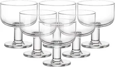 Bormioli Rocco Hosteria Set Of 6 Stackable Dessert Cups, 8 Oz. Clear Tempered