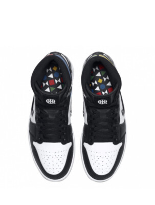 Air Jordan 1 Mid Quai 54 Multicolor White Black CJ9219-001 Size 
