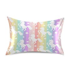 Ombra Satin Pillowcase for Hair and Skin, Queen Size Cute 20x30in Unicorn