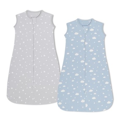 insular Baby Sleep Sack 2 Pack 100% Cotton Wearable Medium(6-12M), Star&cloud 