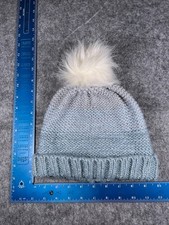 The Children's Place Beanie Toque Youth Large Blue Knit Poly Blend Sparkly Pom