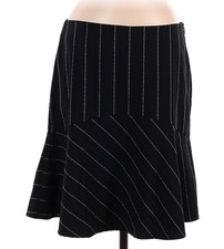 EUC BeBe Pinstripe Fitted Skirt w/Slight Mermaid Ruffle Sz 8