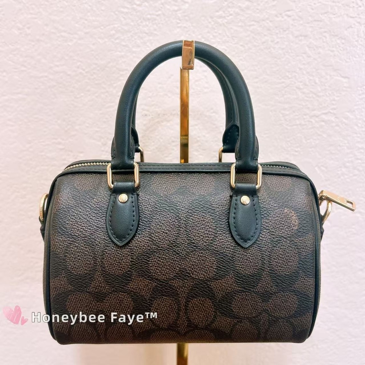 KITCHEN(COACH 黒、茶) NWT Coach Mini Rowan Crossbody Bag CCL59 Gold/Walnut/Black | eBay