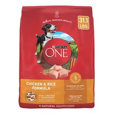 Purina ONE Chicken and Rice Formula Dry Dog Food, 31.1 lbs. Free Ship