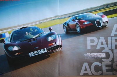 Original 2010 OCTANE extract mag article: 1997 McLAREN F1 vs 2009 BUGATTI VEYRON
