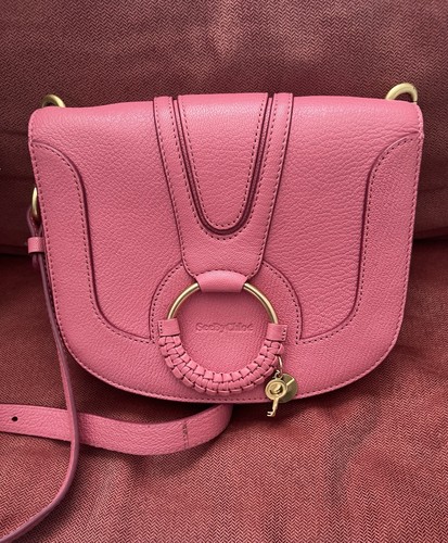See By Chloe 2015 Hana Crossbody Shoulder Hand bag Clutch Pink Clear Embellished