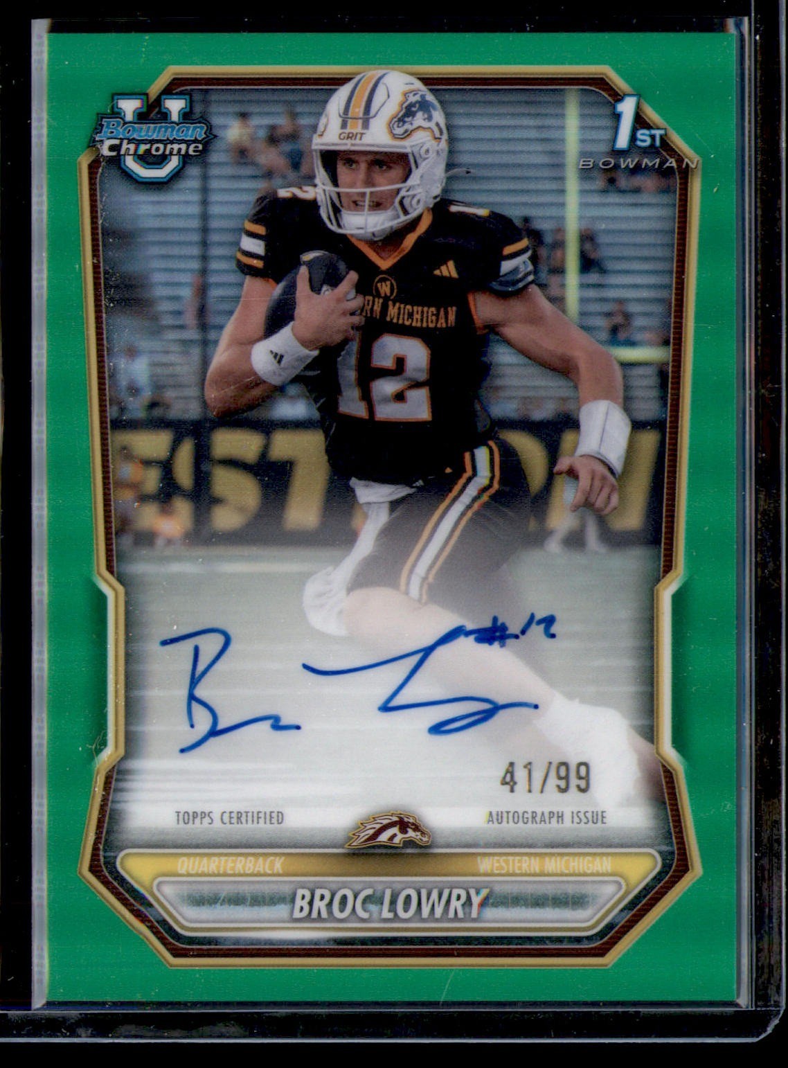 2026 Bowman #BCPA-BL Broc Lowry Chrome Prospect Autographs Green Refractor #/99