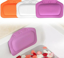 Spa Bath Pillow Neck Back Support Bathtub Tub Cushion Non-Slip With Suction