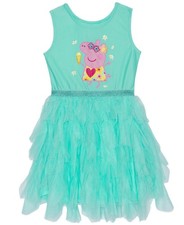 Peppa Pig Toddler  Little Girls Ice Cream Sleeveless Tutu Dress - Aqua Size 6X
