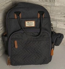 Ruvalino Large Multifunction Diaper Bag Backpack Heather Gray YW168-G, VGUC