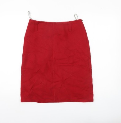 River Island Damen rot Wolle Bleistiftrock Größe 10 knielang