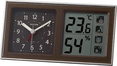 RHYTHM Alarm Clock Electronic Sound Alarm High Precision Temperature Hum