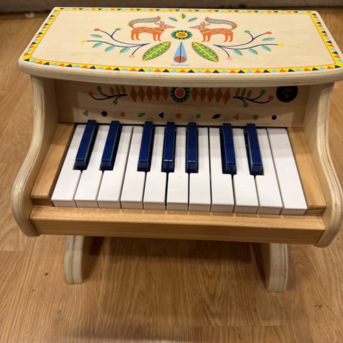 Djeco Animambo Childrens Wooden Piano 18-keys Battery Powered-Made in France 12"