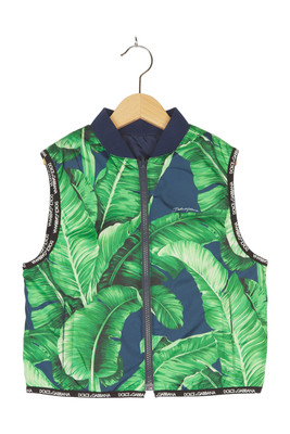Dolce & Gabbana Weste Leaf Print Gr. EU 110 Blau Jungen Neu