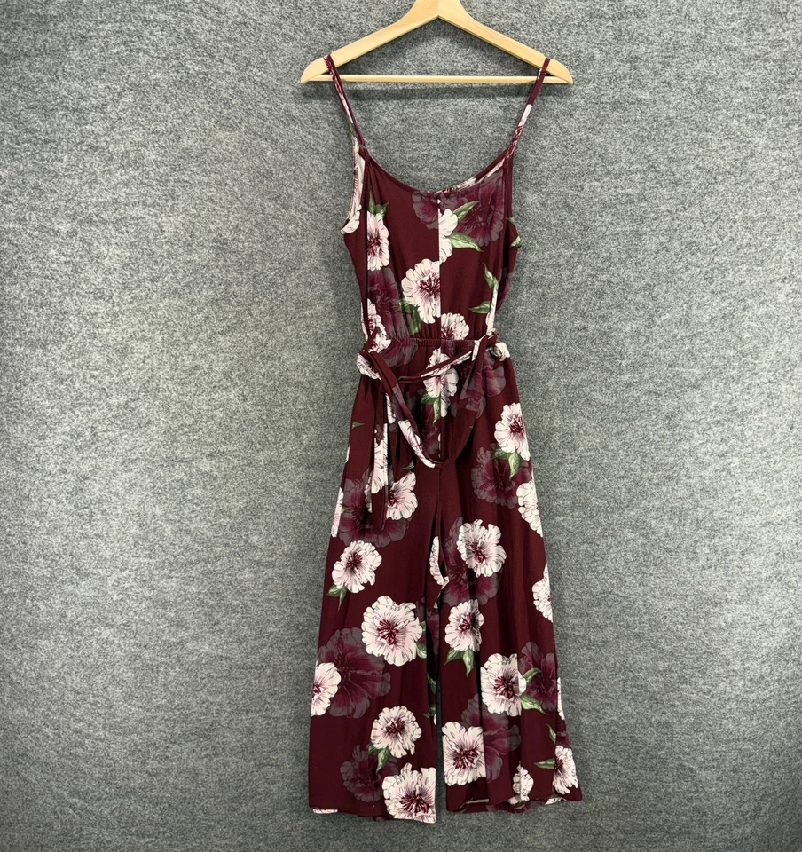 Mono Derek Corazón Mujer M Mediano Rojo Floral Cinturón Cintura Elástica Sin Mangas Foto 2 de 4