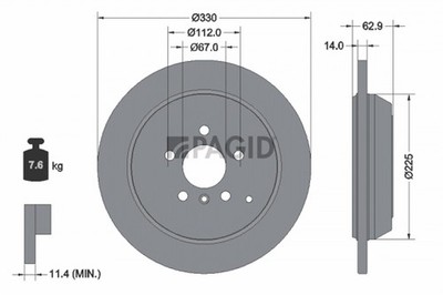 2x Bremsscheibe PAGID 54508NC für MERCEDES KLASSE W251 V251 W164 280 CDI matic