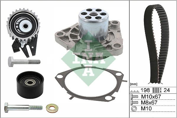 530 0626 30 INA water pump + timing belt kit for Alfa Romeo, Fiat
