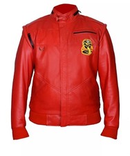Cobra Kai Johnny Lawrence Red Leather Bomber Jacket Karate Kid Style