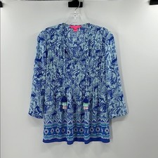 Túnica para mujer Lilly Pulitzer Marilina - Marea alta azul marino buceo - XXS