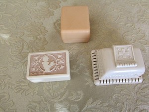 3 Vintage Ring Jewelry Presentation Boxes Celluloid Art Deco Hinged Ring Boxes