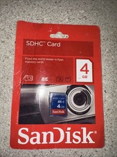 New Sandisk SDHC Secure Digital High Capacity Card 4GB Class 4 Camera Camcorder