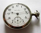 Antique Hamilton 925 Pocket Watch 18 size 17 jewels Silverode case RUNS