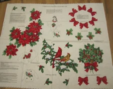 Holiday Christmas Greenery Wearable Art,Cut & Sew Applique Craft Panel,Cranston