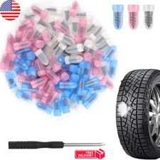 100PCS Tire Repair Screws Kit With Screwdriver 3 Sizes Rubber Plugs Flat Tires