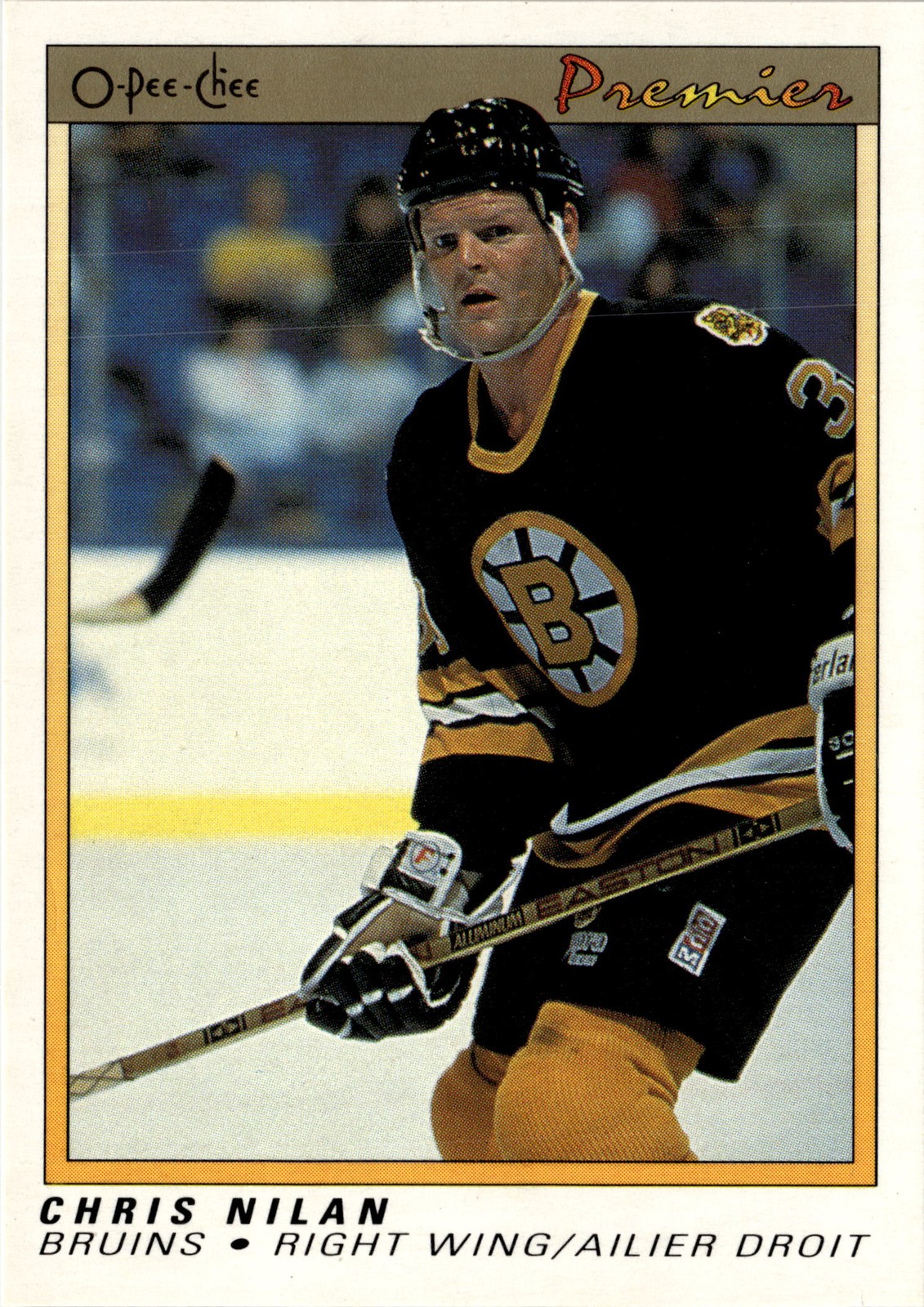 Chris Nilan #85 Hockey Cards 1990 O-Pee-Chee Premier trading card — raw and PSA graded price guide