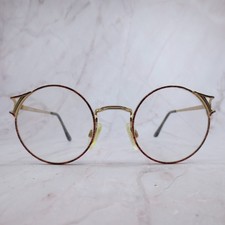 Yves Saint Laurent 4033 Y150 Gold Red Round Vintage Eyeglasses Italy 47-22-125