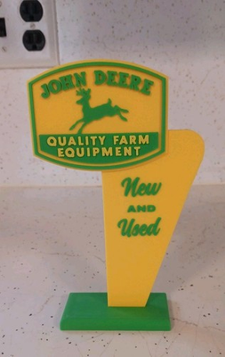 #ad Miniature John Deer Sign Tractor Desk Shelf Farming Display Diorama 7quot; Tall $24.99