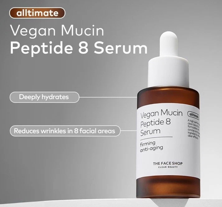 NEW NIB The Face Shop Vegan Mucin Peptide 8 Serum Full Size 30ml/1oz AUTHENTIC - Image 4 of 4