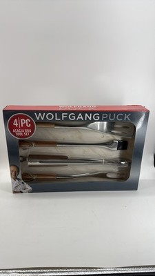 Wolfgang Puck 4 Pc Acacia BBQ Tool Set