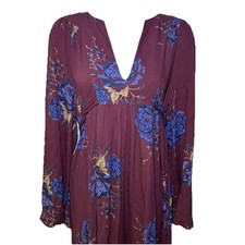 FREE PEOPLE Miranda  Floral Maxi Dress Boho Revival Flowey Size Small Petite