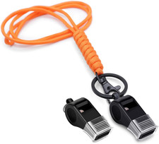 Fancy Lanyard Loud Coach Whistle Black Plastic Sports Whistle with Lanyard Keych