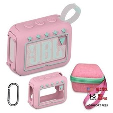Silicone Cover and Hard Travel Case for JBL Go 4 Bluetooth Speaker Pink Case