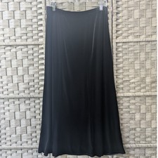 Notations Maxi Skirt Black Velvet Elastic Waist Sz L Whimsigoth Minimalist Chic