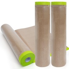 ADHES Pre-Taped Masking for Painting, 3 Rolls 24 Inch x 50 Feet Tape and Drap...