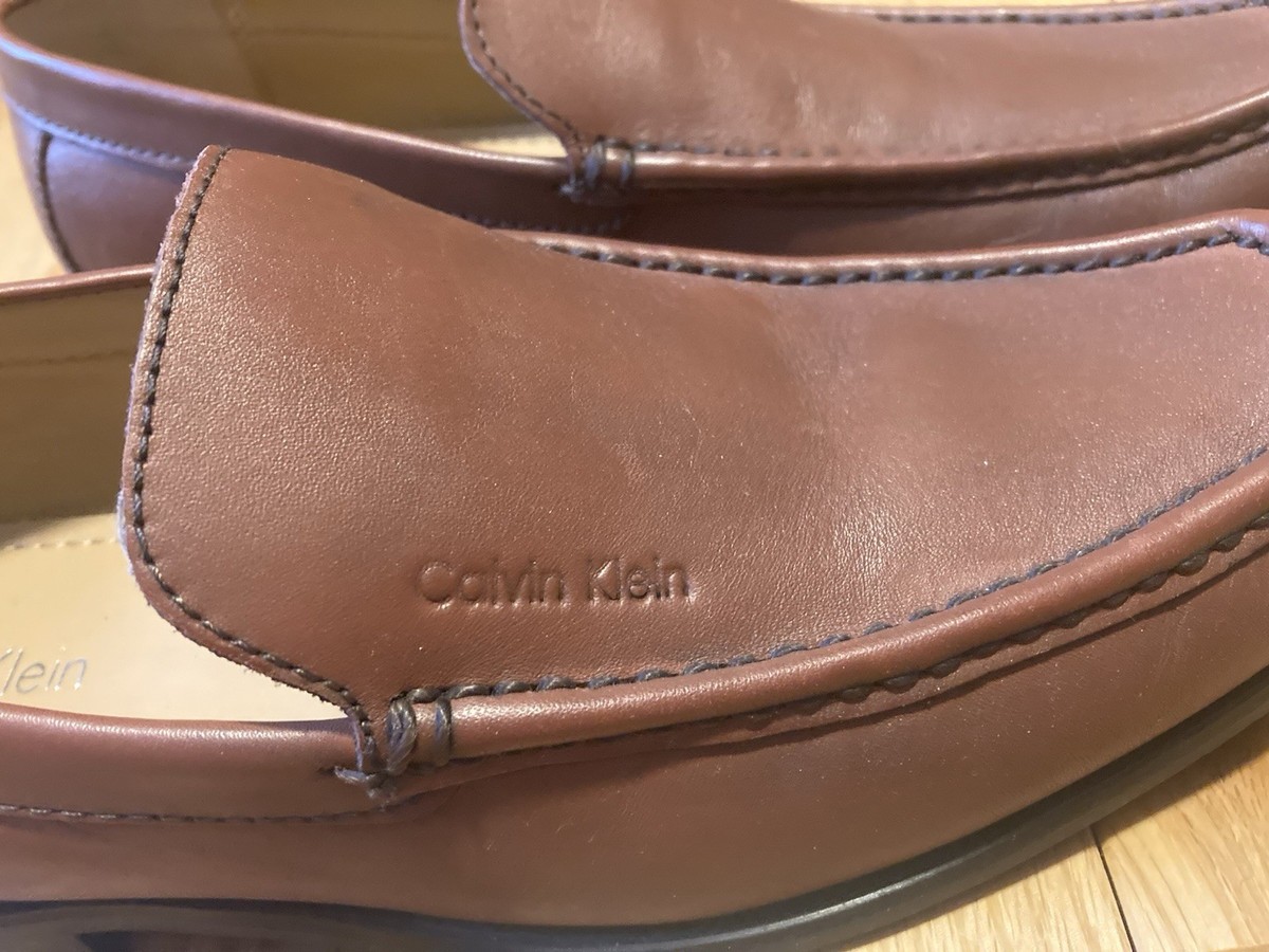 CALVIN KLEIN Mens Neil Cognac Brown Loafer 8 M US | eBay