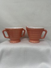 Vintage Hazel Atlas Moderntone Platonite Sugar Bowl  Creamer Set
