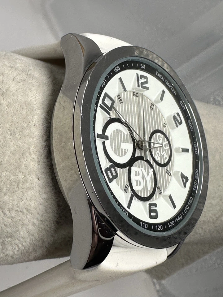 Guess G79079G1 Nuevo Reloj Hombre Batería 44MM 8.5" Banda Silicona Blanca M72 Foto 3 de 4