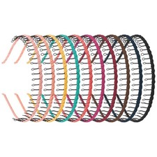 Framendino, 10 Pack Ribbon Wrapped Metal Headbands with Teeth Comb Style A