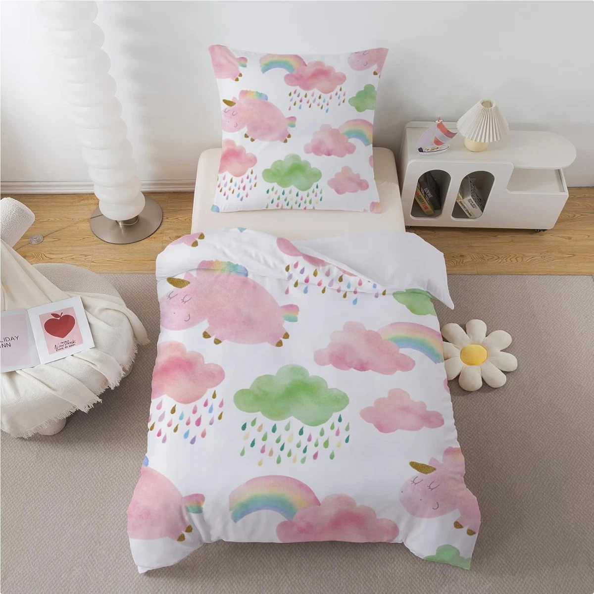 Familando Regenbogen Bettwäsche Set 2-TLG. Bettbezug 135x200 für