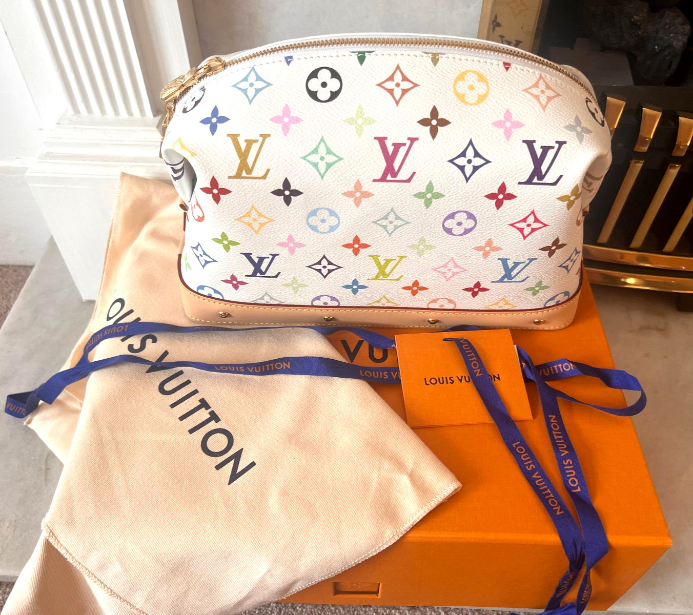 Louis Vuitton x Takashi Murakami Cosmetic Pouch GM Multicolor BNIB Monogram Rare image 2