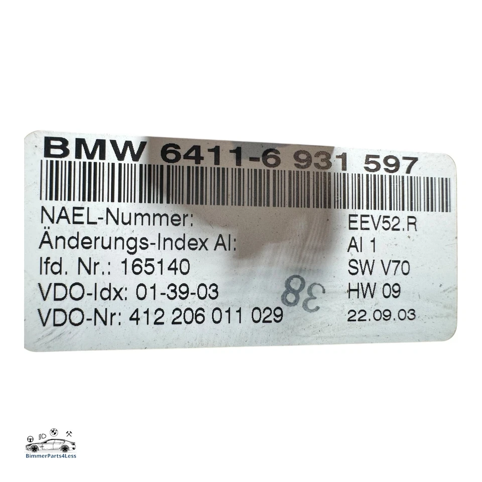 2003-2009 BMW Z4 E85 Heater Climate Controls 6931597 - Image 3 of 3