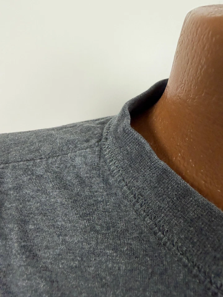 Camisa masculina Henley vintage anos 90 manga longa mínima algodão pesado edições básicas - Imagem 3 de 4