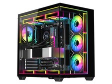 DIYPC IDX3-ATX-ARGB Black Dual USB3.0/ Type C Tempered Glass ATX Gaming Computer