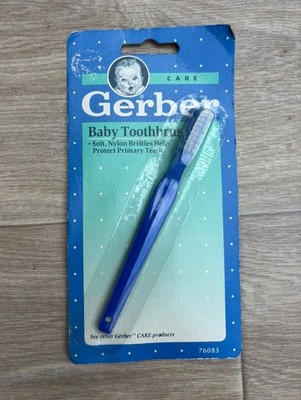 Vintage 1991 Gerber Baby Toothbrush Infant Child Soft Nylon
