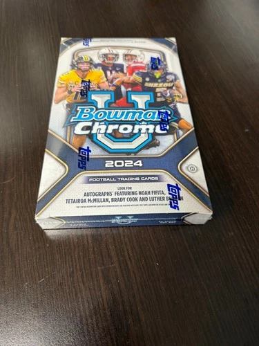 🏈🔥 2024 TOPPS BOWMAN U UNIVERSITY CHROME FOOTBALL - NEW + SEALED HOBBY BOX