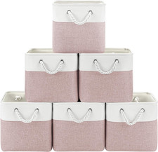 11-Inch Fabric Cube Storage Bins with Handles,6 Pack,Foldable
